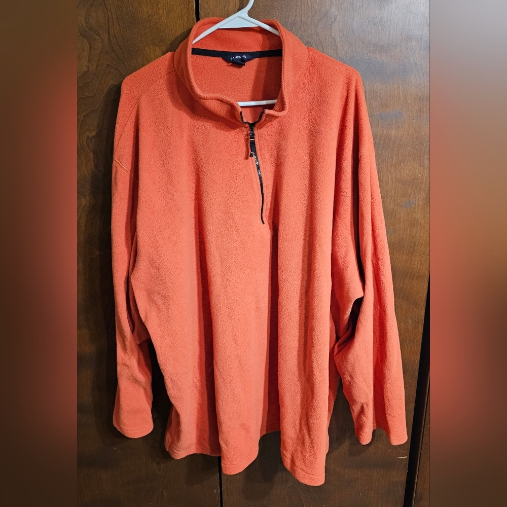 Land's End Mens 5xl Pullover 1/4 Zip Fleece Sweater